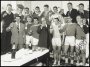 Image of : Photograph - Everton F.A. Cup winning team with Sir John Moores, CBE