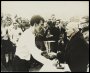 Image of : Photograph - Howard Kendall, England Captain, receives the Junior Soccer Tournament Cup from Mr Toonschroder, President of the Dutch Football Association