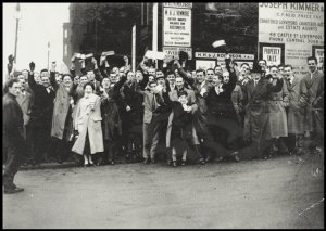 Supporters waving supporters