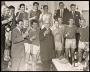 Image of : Photograph - Everton celebrate winning the League Championship 1962-63. Tom Eggleston, Tony Kay, Mick Meagan, Alex Scott, Brian Labone, Derek Temple, Gordon West, Harry Catterick (Manager), Jimmy Gabriel, Alex Parker, Sir John Moores CBE, (Chairman), Dennis Stevens, Albert Dunlop, Roy Vernon, Alex Young