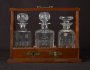 Image of : Decanters - 3 decanters in a wooden box